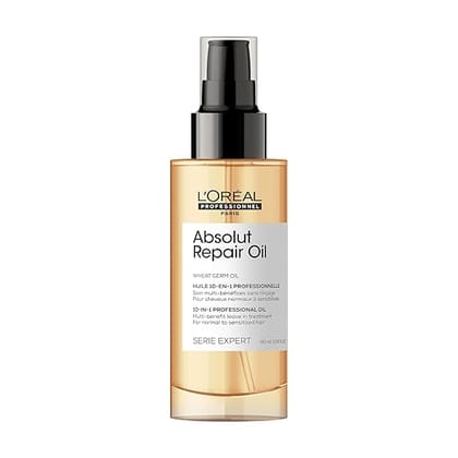 L'Oreal Professionnel Absolut Repair Oil 10-In-1 Multi-benefit Leave In Hair Serum, Serie Expert - 90 ml