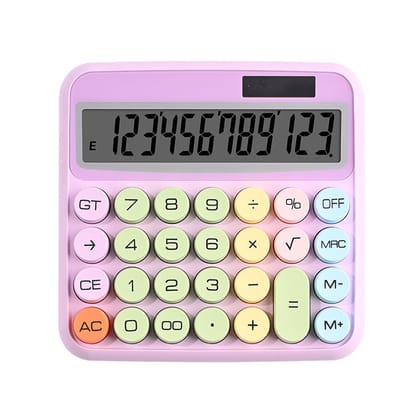 Pastel Candy Colour Mechanical Calculator Big-Purple