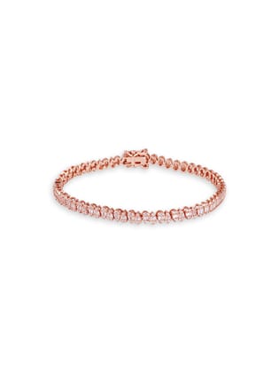 Pear cut tennis bracelet rose gold