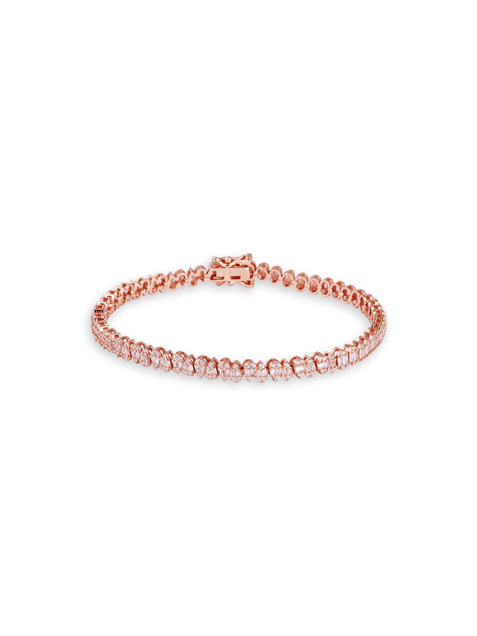 Pear cut tennis bracelet rose gold