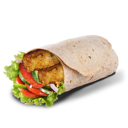 Aloo Patty Signature Wrap __ Multigrain Tortilla,Without Cheese Slice