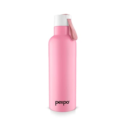 Pexpo Stainless Steel 24 Hrs Hot & Cold Vacuum Insulated Water ISI Certified Flask, 500ml, Pink, Oslo | Eco-Friendly | BPA Free | Durable | Gym | Travel | Trekking | Hiking |Sports | Thermosteel