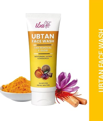 Iba Ubtan Face Wash, 100ml , All Skin Type with Turmeric, Saffron & Sandalwood , Tan Removal & Glow, (Pack of 1)