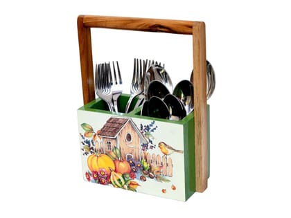 The Weaver's Nest Spoon Stand Cutlery Holder Table Organizer for Kitchen , Dining Table-Birdhouse