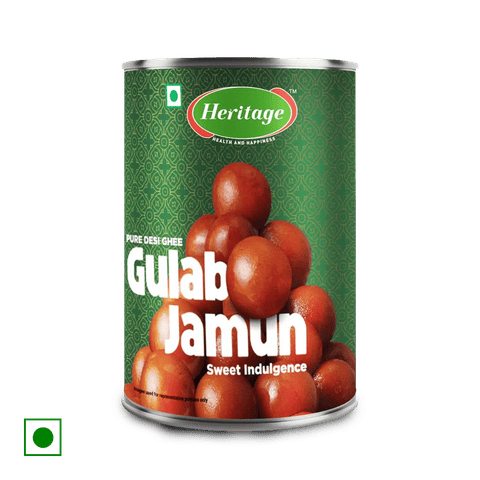 Heritage Pure Desi Ghee Gulab Jamun, 1 kg Tin