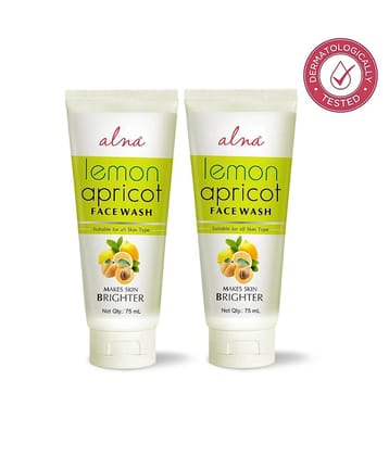 Alna Lemon Apricot Face Wash 75ml For All Skin Type , Pack of 2