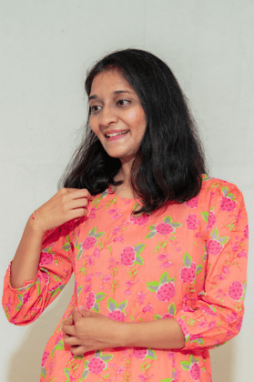 Anand Peach Maternity and Nursing Cotton kurta-S
