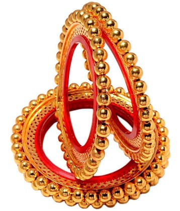 Jewar Mandi - Gold Bangle Set ( Pack of 1 ) - None