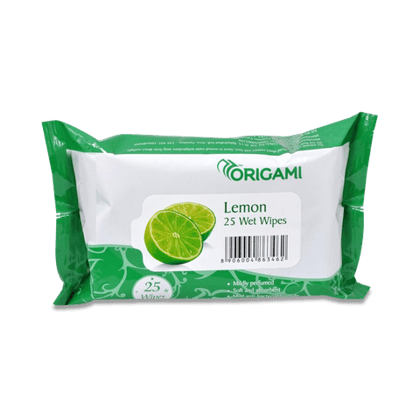 Origami So Soft Wet Wipes - Lemon Flavour\, 25 Units Pouch