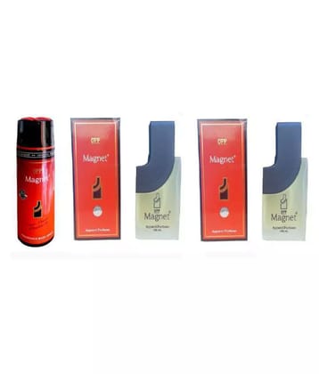 OPP 1 Magnet Fragrance Body spray 200 ml and 2 Magnet Apparel Perfume 100 ml each, (Pack of 3) - 100ml