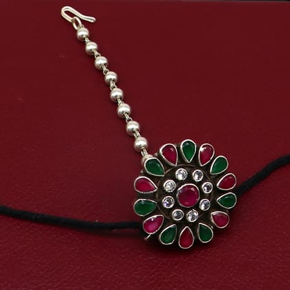 925 sterling silver handmade traditional design Mangtika, mangtika is a stunning and elegant piece of hair/ head jewelry, brides gift MT29