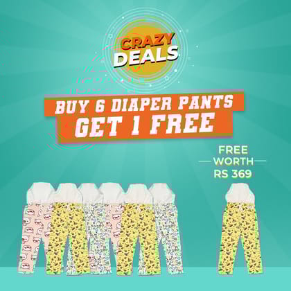 Crazy Deals - Buy 6 Potty Training Diaper Pants and Get 1 Free-Size 1 (1-2 years)