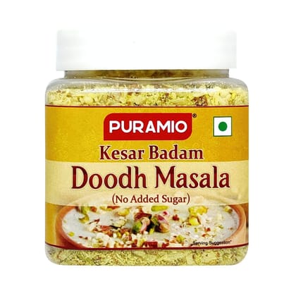 Puramio Milk / Doodh Masala- Premium Home Made (No Added Sugar), Real Dry Fruits and Saffron (Kesar), 125 gm
