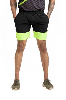 Solid Men Dark Blue Sports Shorts