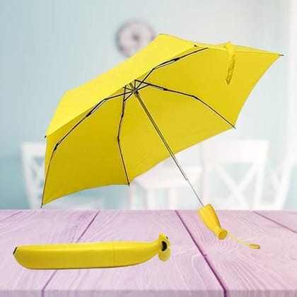 Folding Rain Umbrella For Outdoor In Banana Shape-28 x 6 x 6 cm / Yellow