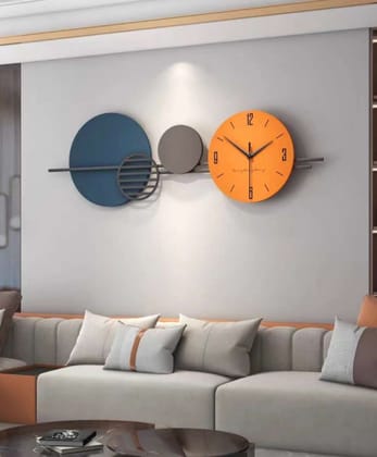 Designer Large Metallic finish Multicolor Wall Clock 80 x 26 cm