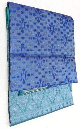 AFSARA SAREES Traditional Art Silk Saree With Blouse Piece (Royal Blue and Gray)