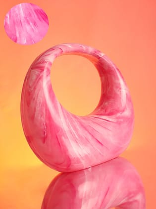 The Sculptural Hand Bag - Rose Pink-Handbag