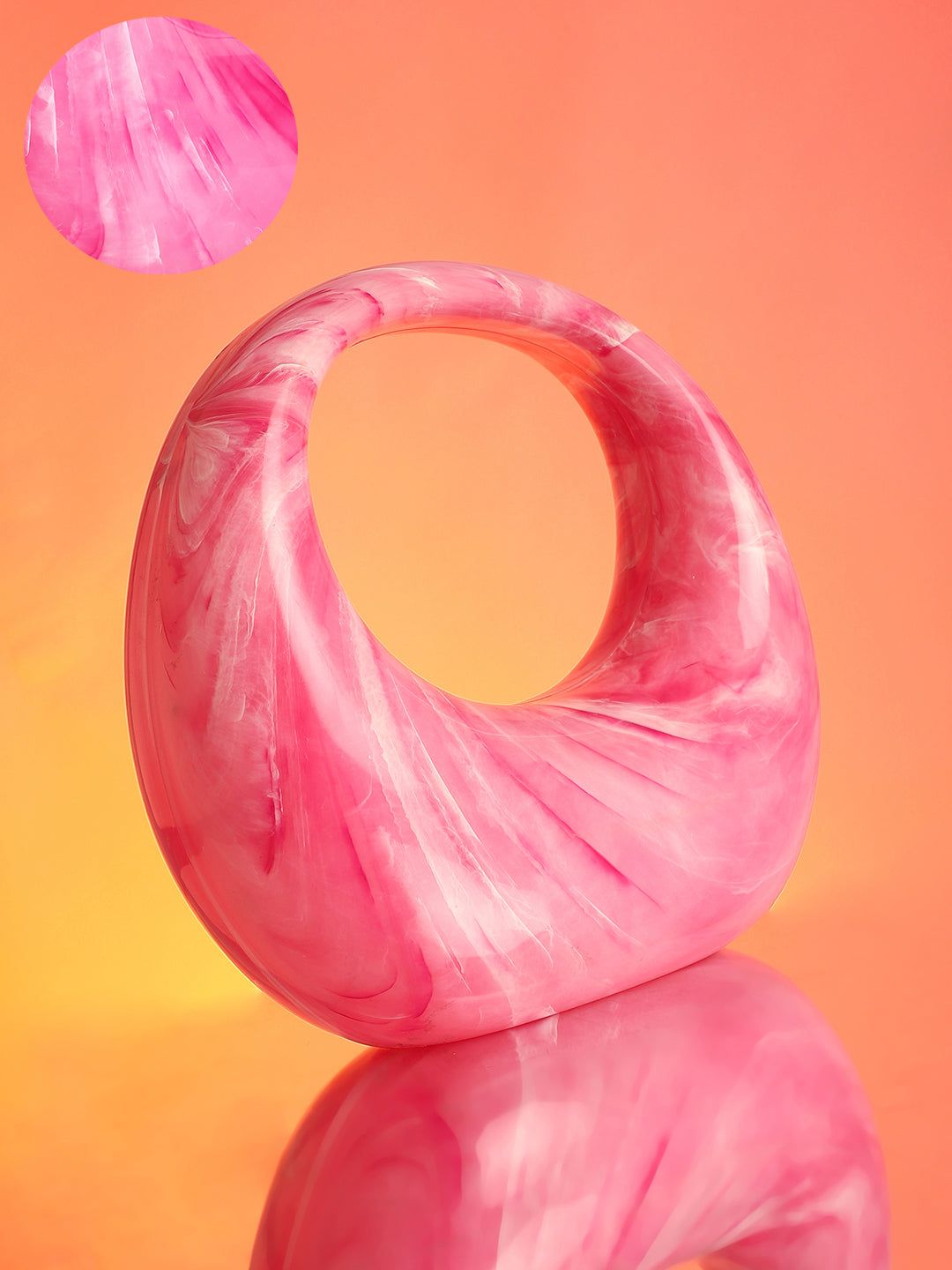 The Sculptural Hand Bag - Rose Pink-Handbag