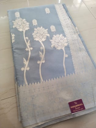 Mercerized cotton sarees-Grey 169