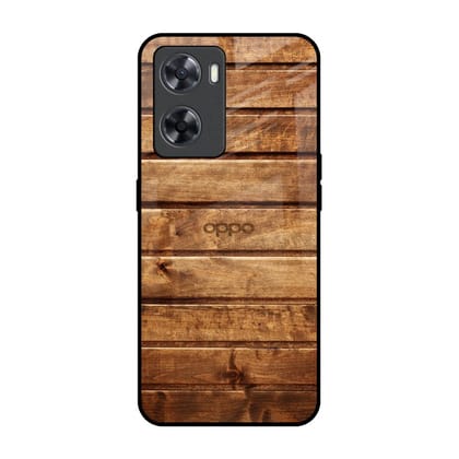 Wooden Planks Glass Case for OPPO A77s
