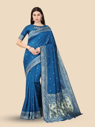 Floral Woven Design Zari Banarasi Saree