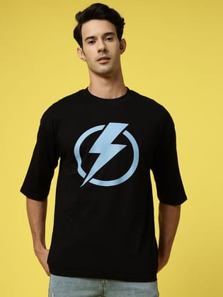 Flash Unisex Black Oversized Tee By Gavin Paris-S / Black