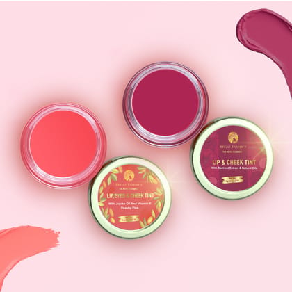 Regal Essence Lip, Eye & Cheek Tint, and blush, with beetroot Extract, Organic Free Applicator and nourishing with Almond Oil and shea Butter, 5  Gm ( COMBO PACK )