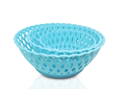 2088 Multipurpose Round Storage Plastic Basket Tray, 3 Pcs