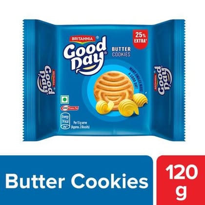 Britannia Good Day - Butter Cookies, Crunchy, Teatime Snack, 120 g
