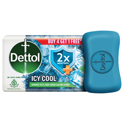 Dettol Intense Cool 2X Menthol Soap, Protects From Body Odour, 125G(Savers Retail)