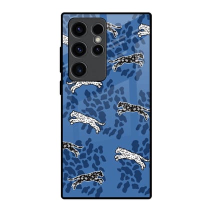 Blue Cheetah Glass Case for Samsung Galaxy S23 Ultra 5G