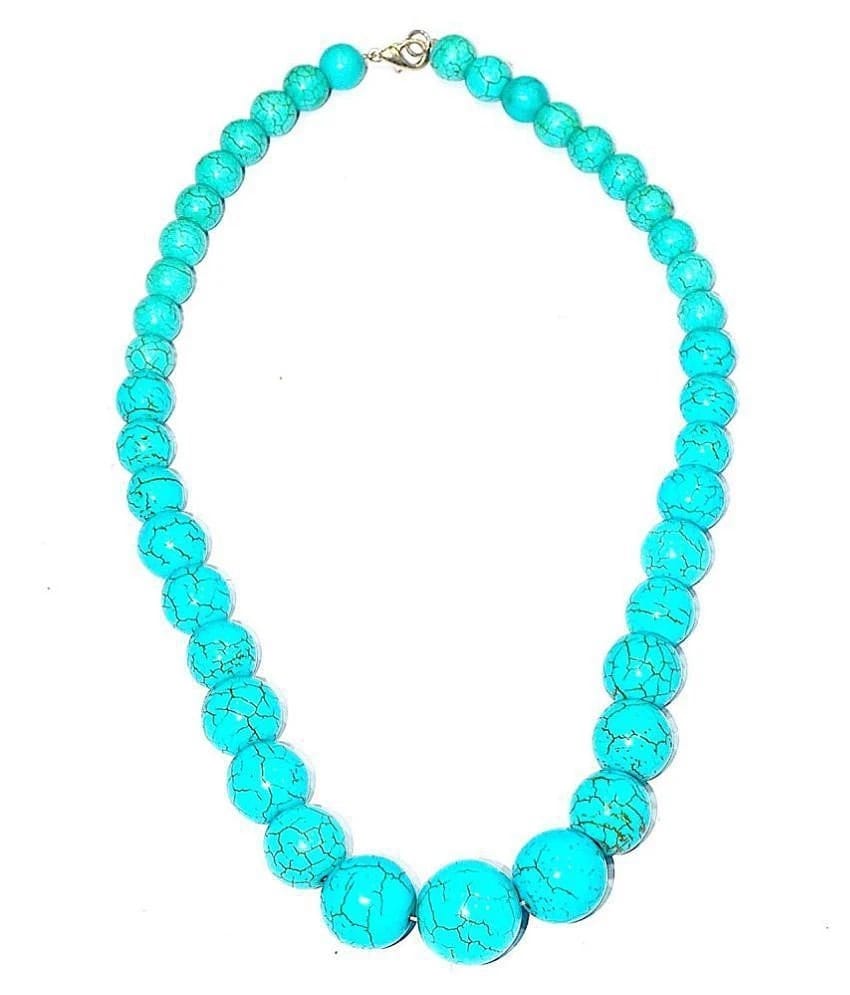 RUDRA DIVINE - Turquoise None Necklace ( Pack of 1 ) - Turquoise