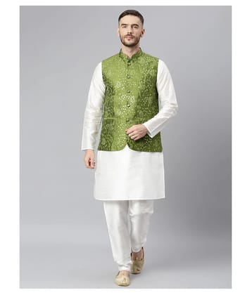 Hangup White Polyester Kurta Pyjama Set Pack of 3 - None