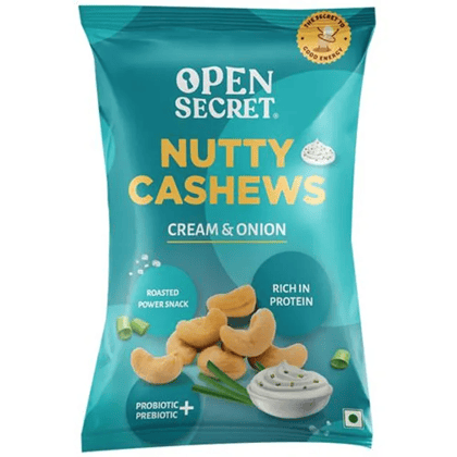 Open Secret Nutty Cashews - Rich In Protein, Cream & Onion Flavour