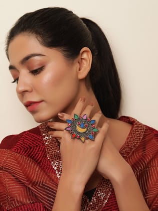 The Energetic Shield Afghani Adjustable Ring