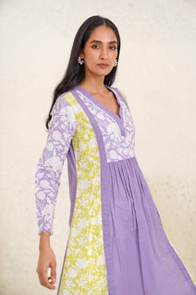 Lilac Lime Kurta-XXS / Lime Green Lilac