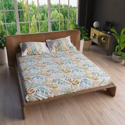 Essenstial - 180TC Digital Printed Double Bed Sheet-Double Bed / Brown / Cotton
