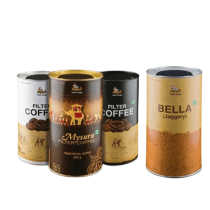 Hatti Kaapi Pack of 4 Filter Coffee Combo With Bella | Authentic South Indian Filter Coffee