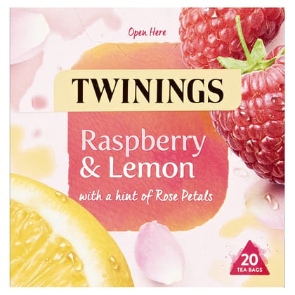 Twinings Raspberry and Lemon Herbal Tea bags 20 Tea bags