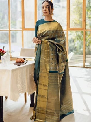 Ethnic Motifs Zari Banarasi Saree