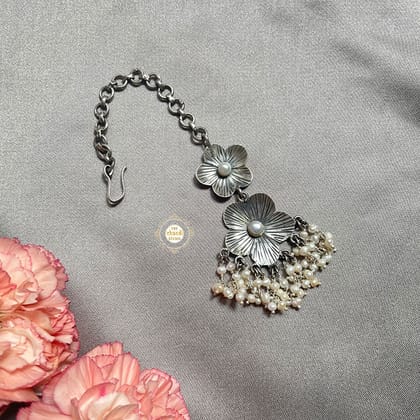 Jasmine Pearl Maangtika-silver