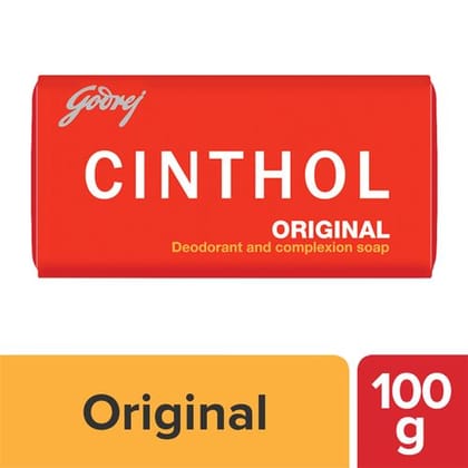 Cinthol Original Deodorant & Complexion Soap, 99.9% Germ Protection, 100 g Carton
