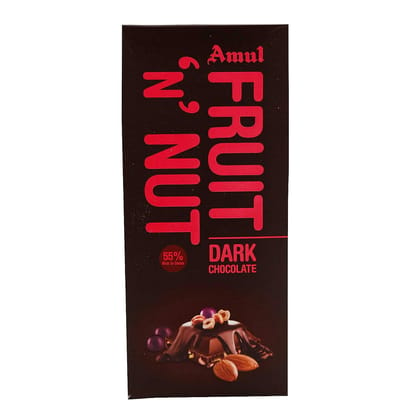 Amul Dark Chocolate Bar Fruit N Nut, 150 G(Savers Retail)