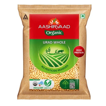 Aashirvaad Organic Urad Whole Dal, 1Kg