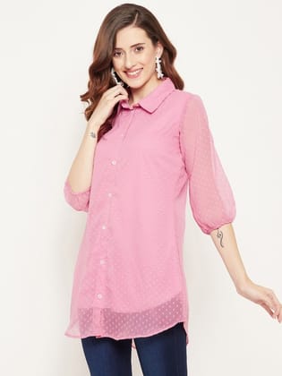 Navy Blue Shirt Collar Tunic