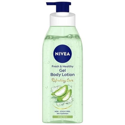 NIVEA Aloe Vera Gel Body Lotion - Soothing Care, Provides 24H Hydration, Non-Sticky, 390 ml