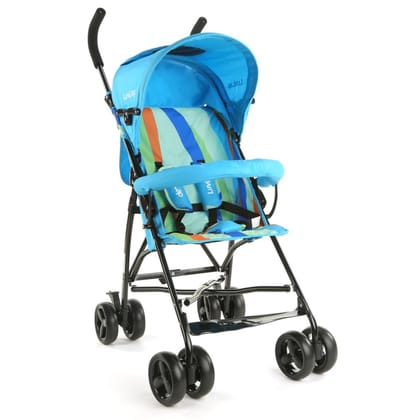 LuvLap Tutti Fruti Compact Travel Baby Stroller/Buggy, 6-36 Months, 5-Point Safety Harness, Adjustable Recline, 15Kg Max, Light Blue-18272