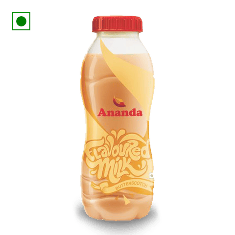 Ananda Flavoured Milk - Butterscotch, 180 ml Bottle