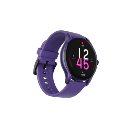 boAt Lunar Connect Ace | Round AMOLED Display Smartwatch with 1.43" (3.63 cm) Screen, Bluetooth Calling, 100+ Sports Modes Orchid Purple